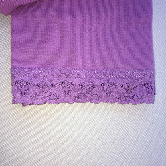 Childrens Place Girls Light Purple Capri Leggings, Decorative lace at ankle - Picture 3 of 5